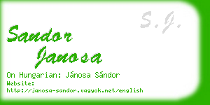 sandor janosa business card