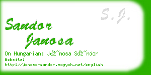 sandor janosa business card